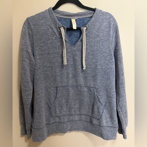 Green Tea Indigo Heather V-Neck Sweatshirt - Women’s XL